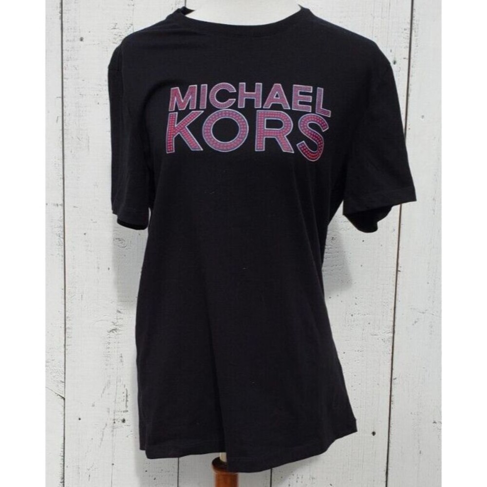 MICHAEL KORS Men's Black Red Logo Casual Shirt Size S NEW
